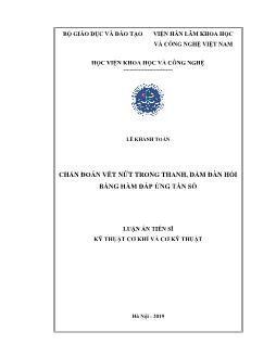 Luận án Chẩn đoán vết nứt trong thanh, dầm đàn hồi bằng hàm đáp ứng tần số