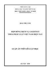 Luận án Hợp đồng dịch vụ logistics theo pháp luật Việt Nam hiện nay