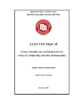 Luận án Nâng cao hiệu quả kinh doanh tại công ty TNHH nhựa đường Petrolimex