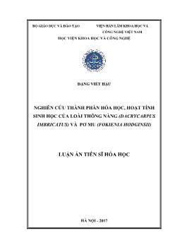 Luận án Nghiên cứu thành phần hóa học, hoạt tính sinh học của loài thông nàng (dacrycarpus imbricatus) và pơ mu (fokienia hodginsii)