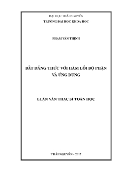 Luận văn Bất đẳng thức với hàm lồi bộ phận và ứng dụng