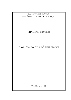 Luận văn Các ước số của số mersenne