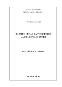 Luận văn Đa thức lucas, đa thức euler và số lucas, số euler