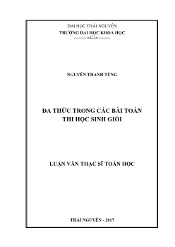 Luận văn Đa thức trong các bài toán thi học sinh giỏi