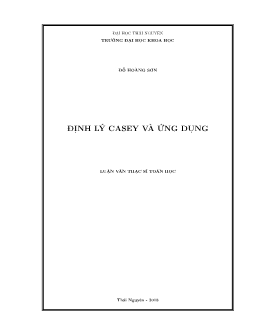 Luận văn Định lý Casey và ứng dụng