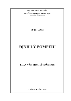 Luận văn Định lý Pompeiu