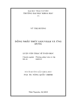 Luận văn Đồng nhất thức liouville và ứng dụng