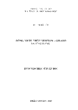 Luận văn Đồng nhất thức Newton - Girard và ứng dụng