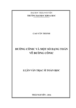 Luận văn Đường cônic và một số dạng toán về đường cônic