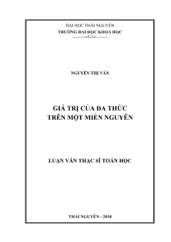 Luận văn Giá trị của đa thức trên một miền nguyên