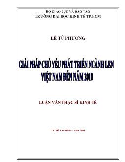 Luận văn Giải pháp chủ yếu phát triển ngành len Việt Nam đến năm 2010