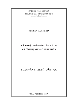 Luận văn Kỹ thuật biến đổi tâm tỷ cự và ứng dụng vào giải toán