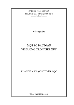 Luận văn Một số bài toán về đường tròn tiếp xúc