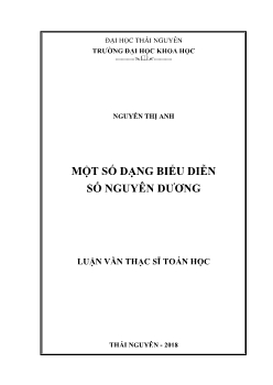 Luận văn Một số dạng biểu diễn số nguyên dương