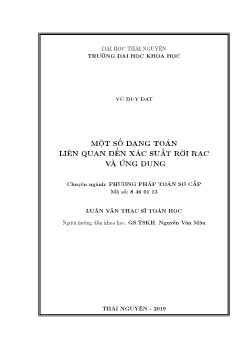 Luận văn Một số dạng toán liên quan đến xác suất rời rạc và ứng dụng