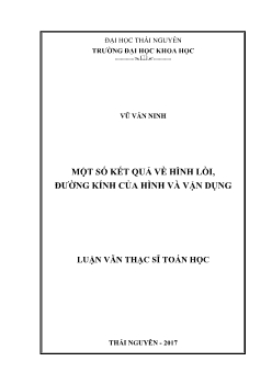 Luận văn Một số kết quả về hình lồi, đường kính của hình và vận dụng