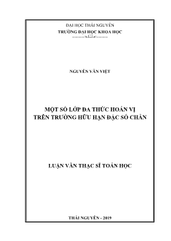 Luận văn Một số lớp đa thức hoán vị trên trường hữu hạn đặc số chẵn