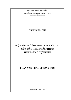 Luận văn Một số phương pháp tìm cực trị của các hàm phân thức sinh bởi số tự nhiên