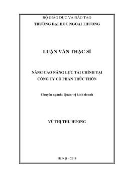 Luận văn Nâng cao năng lực tài chính tại công ty cổ phần Trúc Thôn