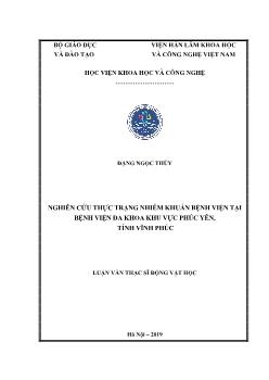 Luận văn Nghiên cứu thực trạng nhiễm khuẩn bệnh viện tại bệnh viện đa khoa khu vực Phúc Yên, tỉnh Vĩnh Phúc