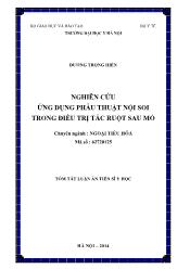 Luận văn Nghiên cứu ứng dụng phẫu thuật nội soi trong điều trị tắc ruột sau mổ