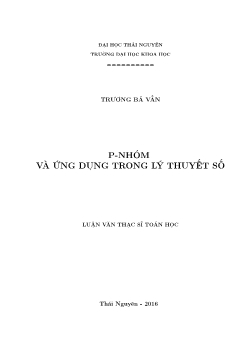 Luận văn P - Nhóm và ứng dụng trong lý thuyết số