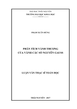 Luận văn Phân tích vành thương của vành các số nguyên gauss