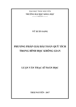 Luận văn Phương pháp giải bài toán quỹ tích trong hình học không gian