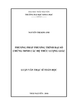 Luận văn Phương pháp phương trình đại số chứng minh các hệ thức lượng giác