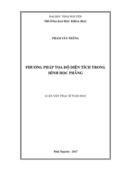 Luận văn Phương pháp tọa độ diện tích trong hình học phẳng