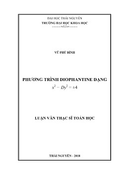 Luận văn Phương trình diophantine dạng x 2 − dy2 = ±4