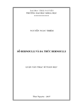 Luận văn Số bernoulli và đa thức bernoulli