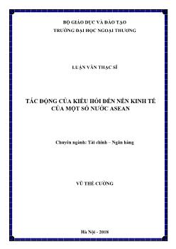 Luận văn Tác động của kiều hối đến nền kinh tế của một số nước Asean