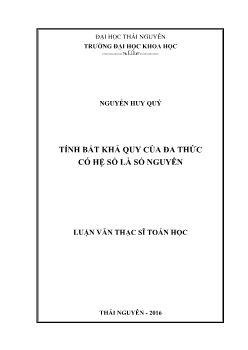 Luận văn Tính bất khả quy của đa thức có hệ số là số nguyên