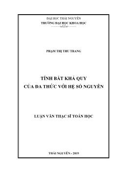 Luận văn Tính bất khả quy của đa thức với hệ số nguyên