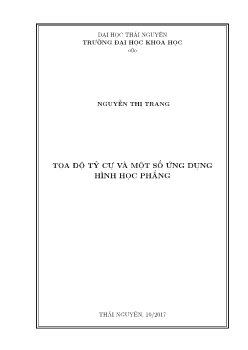 Luận văn Tọa độ tỷ cự và một số ứng dụng hình học phẳng