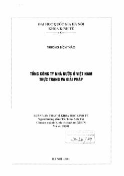 Luận văn Tổng công ty nhà nước ở Việt Nam thực trạng và giải pháp