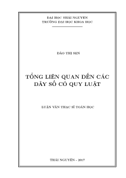 Luận văn Tổng liên quan đến các dãy số có quy luật