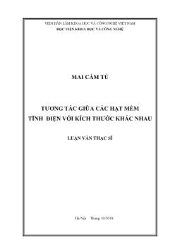 Luận văn Tương tác giữa các hạt mềm tĩnh điện với kích thước khác nhau