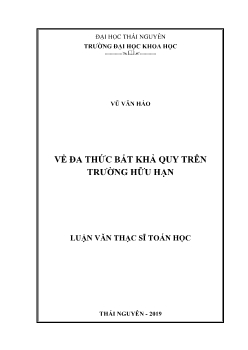 Luận văn Về đa thức bất khả quy trên trường hữu hạn