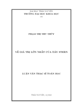 Luận văn Về giá trị lớn nhất của dãy stern