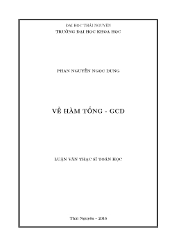 Luận văn Về hàm tổng - Gcd