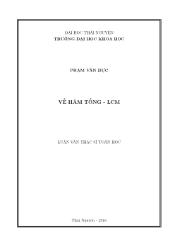 Luận văn Về hàm tổng - LCM