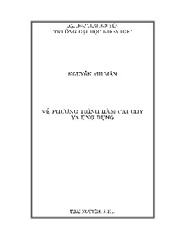 Luận văn Về phương trình hàm cauchy và ứng dụng