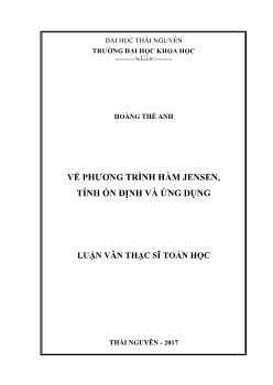 Luận văn Về phương trình hàm jensen, tính ổn định và ứng dụng