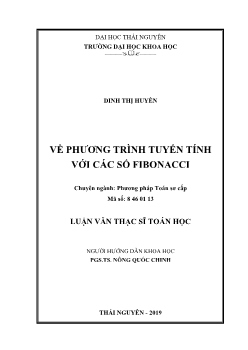 Luận văn Về phương trình tuyến tính với các số Fibonacci