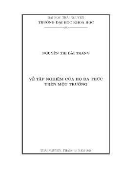 Luận văn Về tập nghiệm của họ đa thức trên một trường