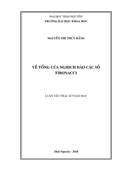 Luận văn Về tổng của nghịch đảo các số fibonacci