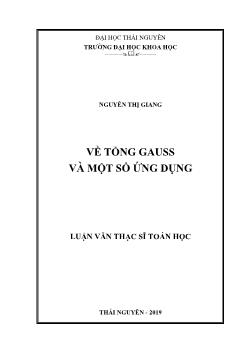 Luận văn Về tổng gauss và một số ứng dụng