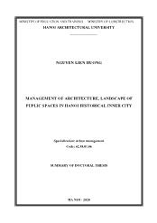 Management of architecture, landscape of puplic spaces in hanoi historical inner city